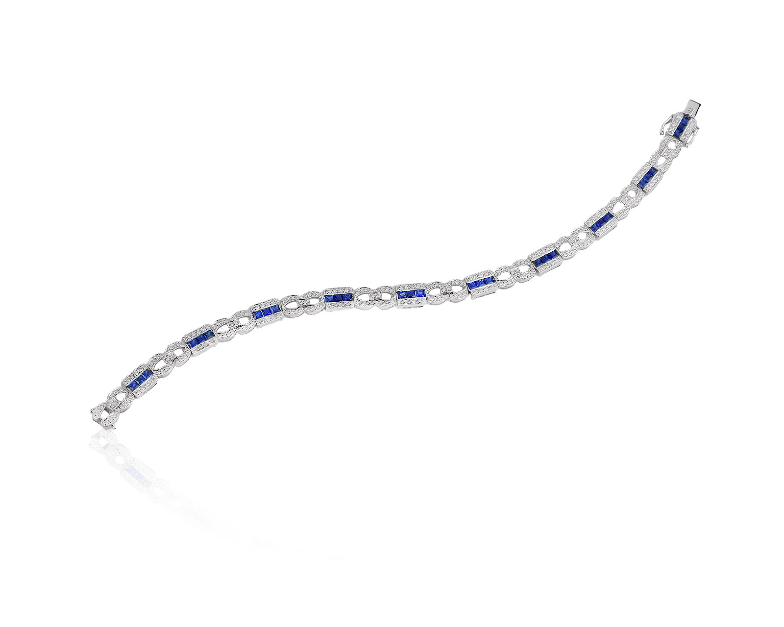 Золотой браслет с сапфирами 1.90ct и бриллиантами 1.32ct 150326/2