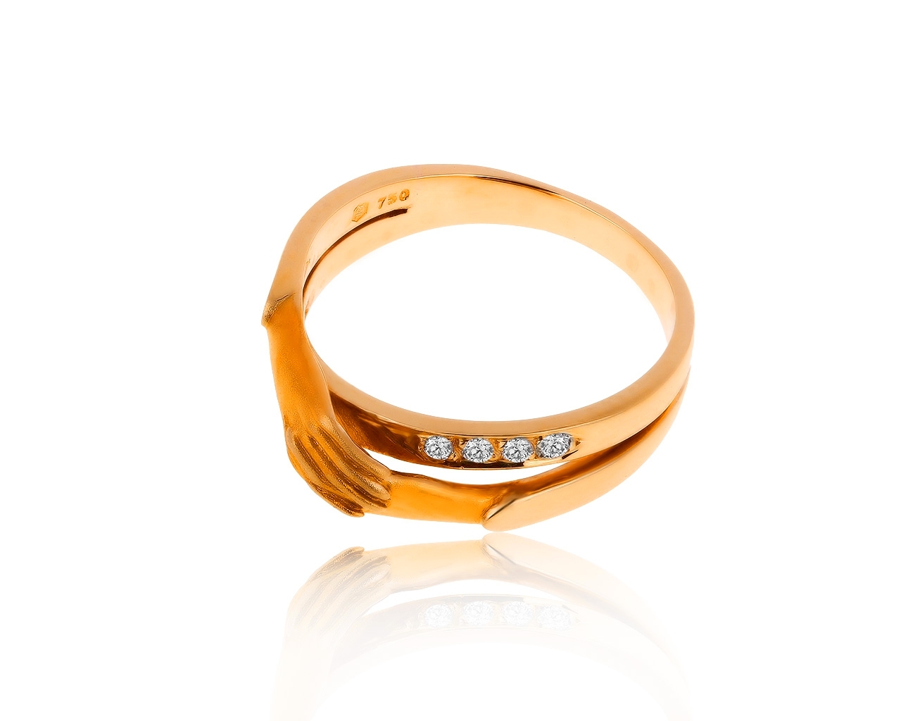 Оригинальное золотое кольцо с бриллиантами 0.12ct Carrera y Carrera