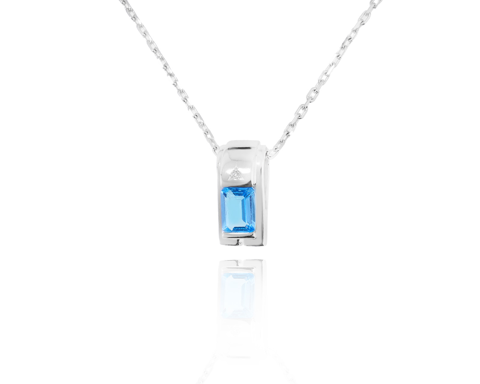 Золотой кулон с топазом 0.85ct и бриллиантом 0.01ct 010224/2