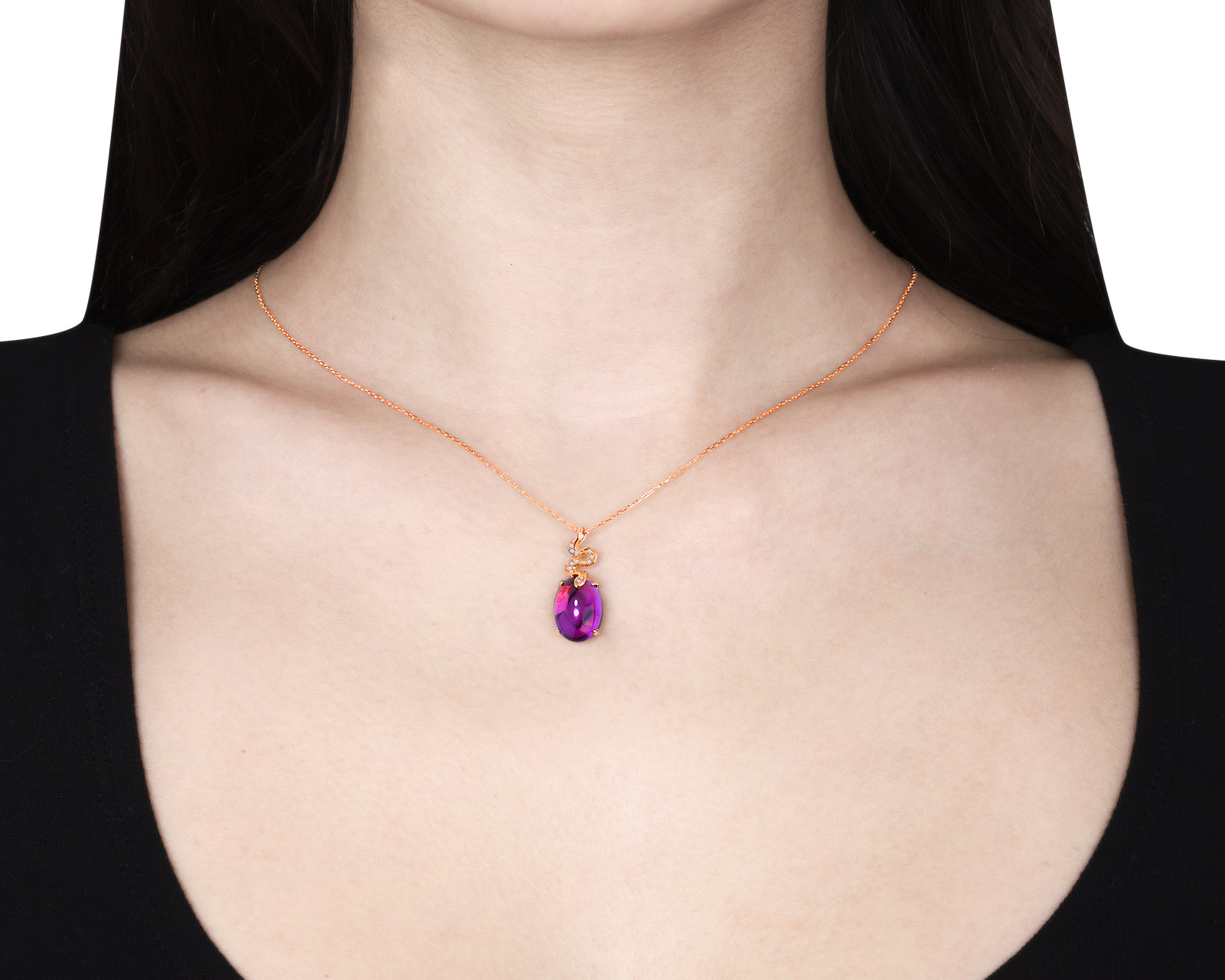 Оригинальный золотой кулон с аметистом 4.75ct Giancarlo