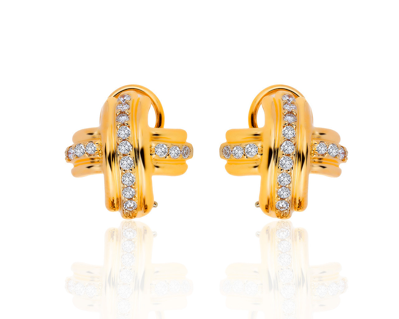 Оригинальные золотые серьги с бриллиантами 0.67ct Tiffany&Co 250919/11 Оригинальные золотые серьги с бриллиантами 0.67ct Tiffany&Co 250919/11