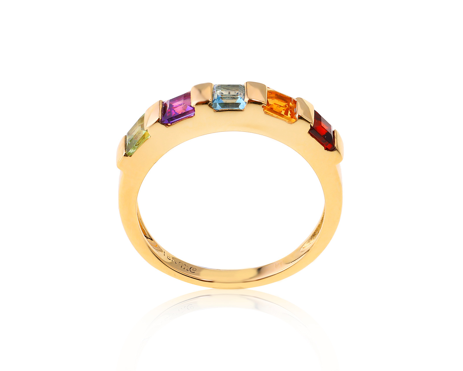Оригинальное золотое кольцо с цветными камнями 0.85ct Mauro Conti