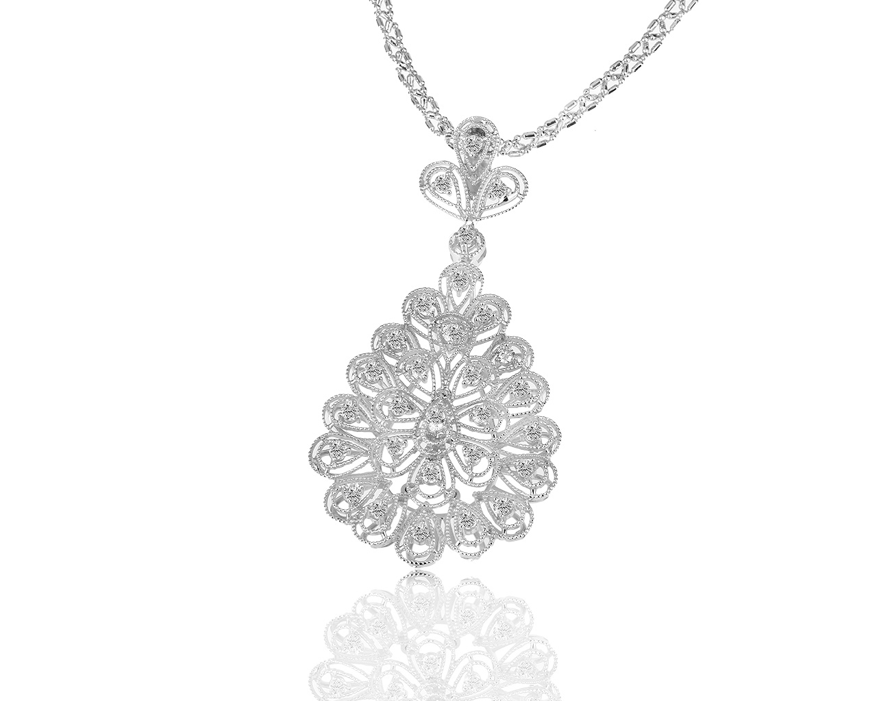 Изящная золотая подвеска с бриллиантами 0.72ct Somoro 140119/4