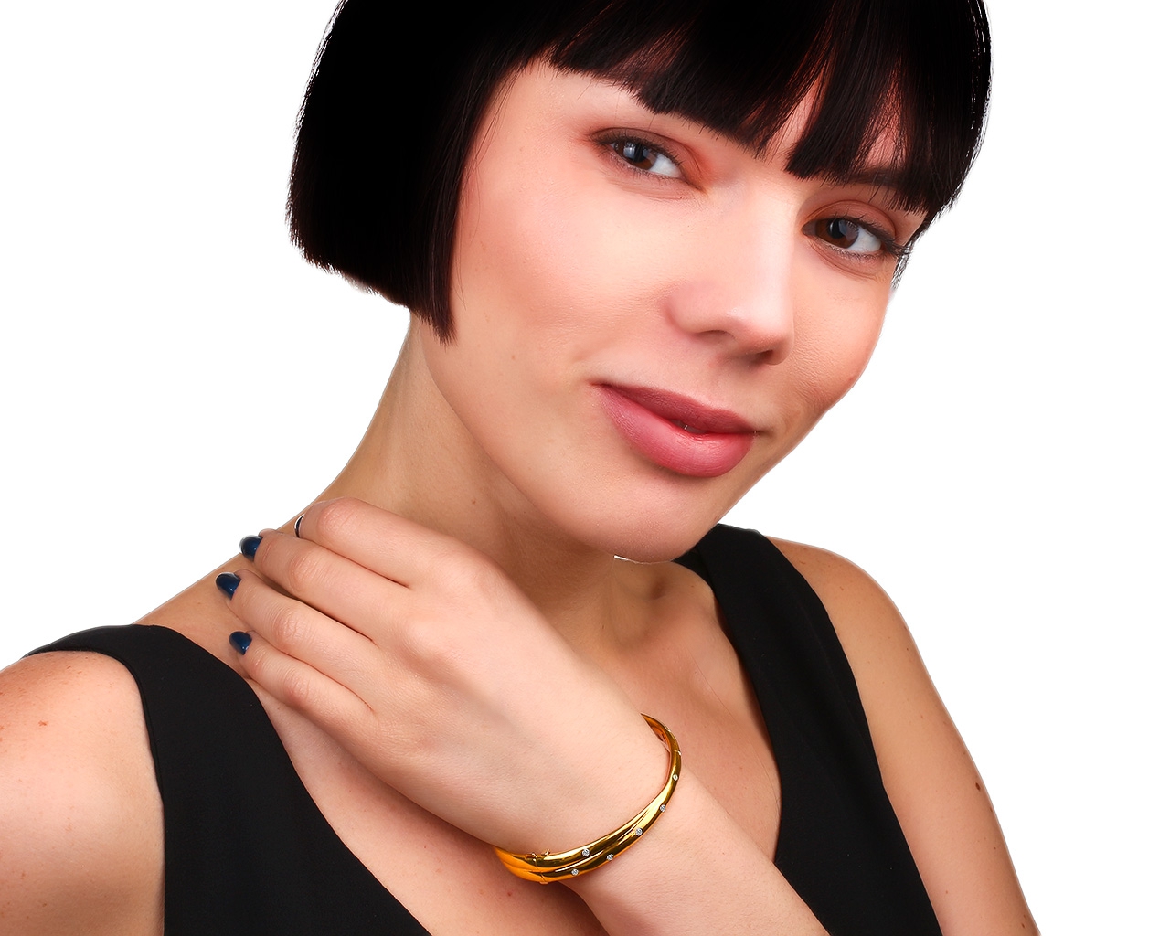 Оригинальный золотой браслет с бриллиантами 0.25ct Tiffany&Co Etoile Crossover