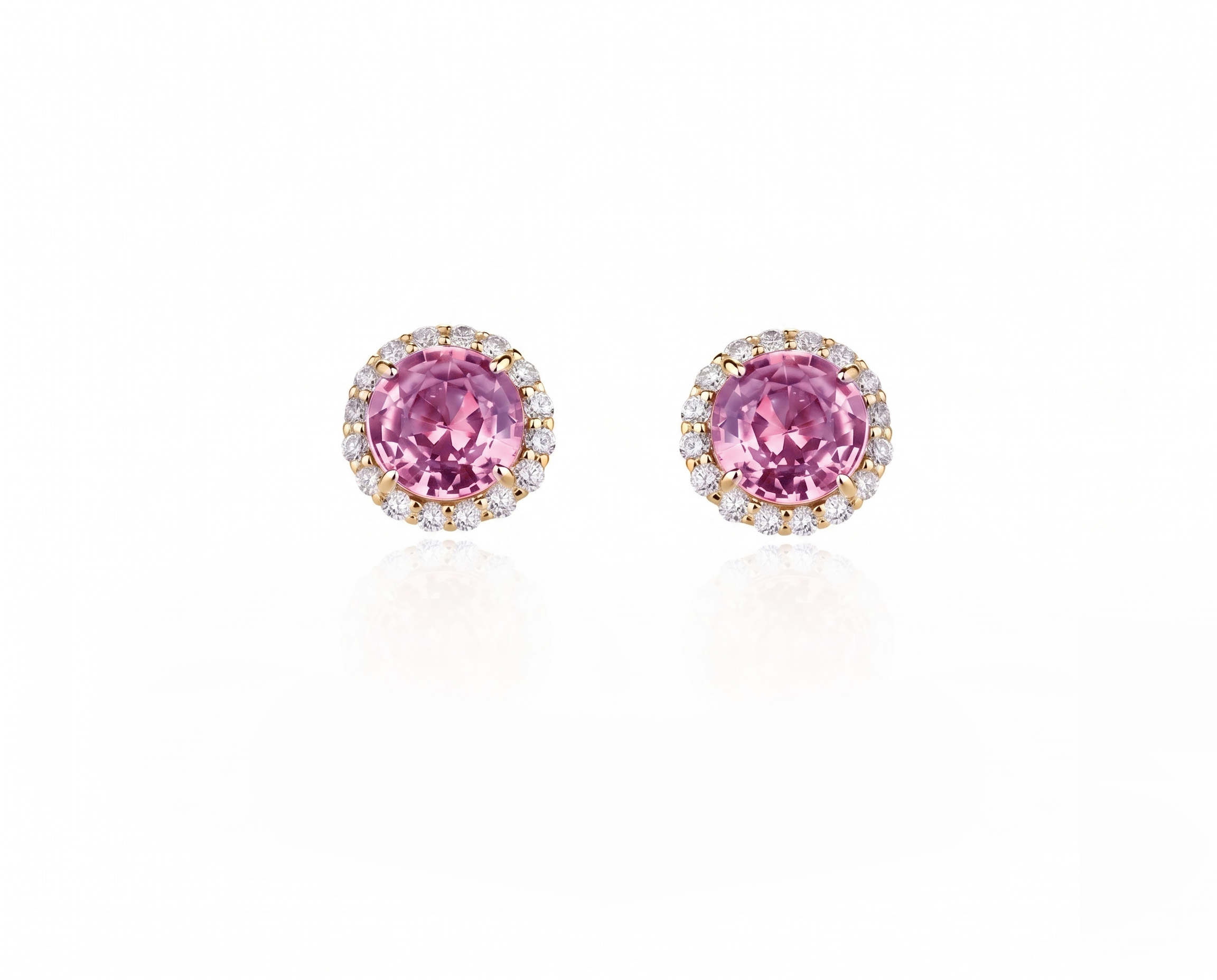 Оригинальные золотые серьги с розовыми сапфирами 1.00ct Lykov`s Jewellery 040626/КМ390