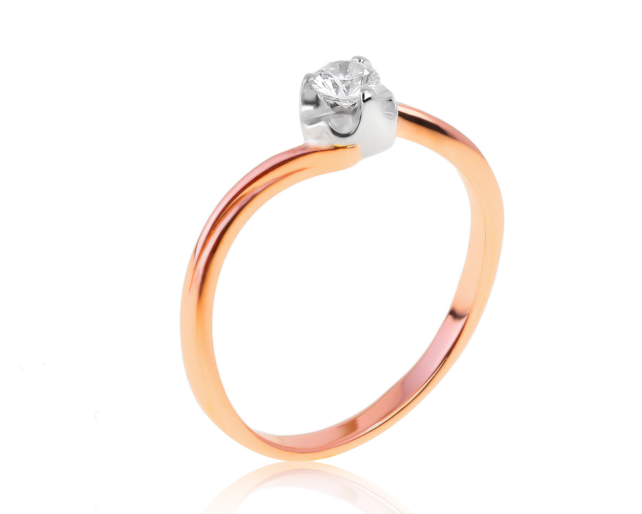 Прелестное золотое кольцо с бриллиантом 0.15ct 230521/1