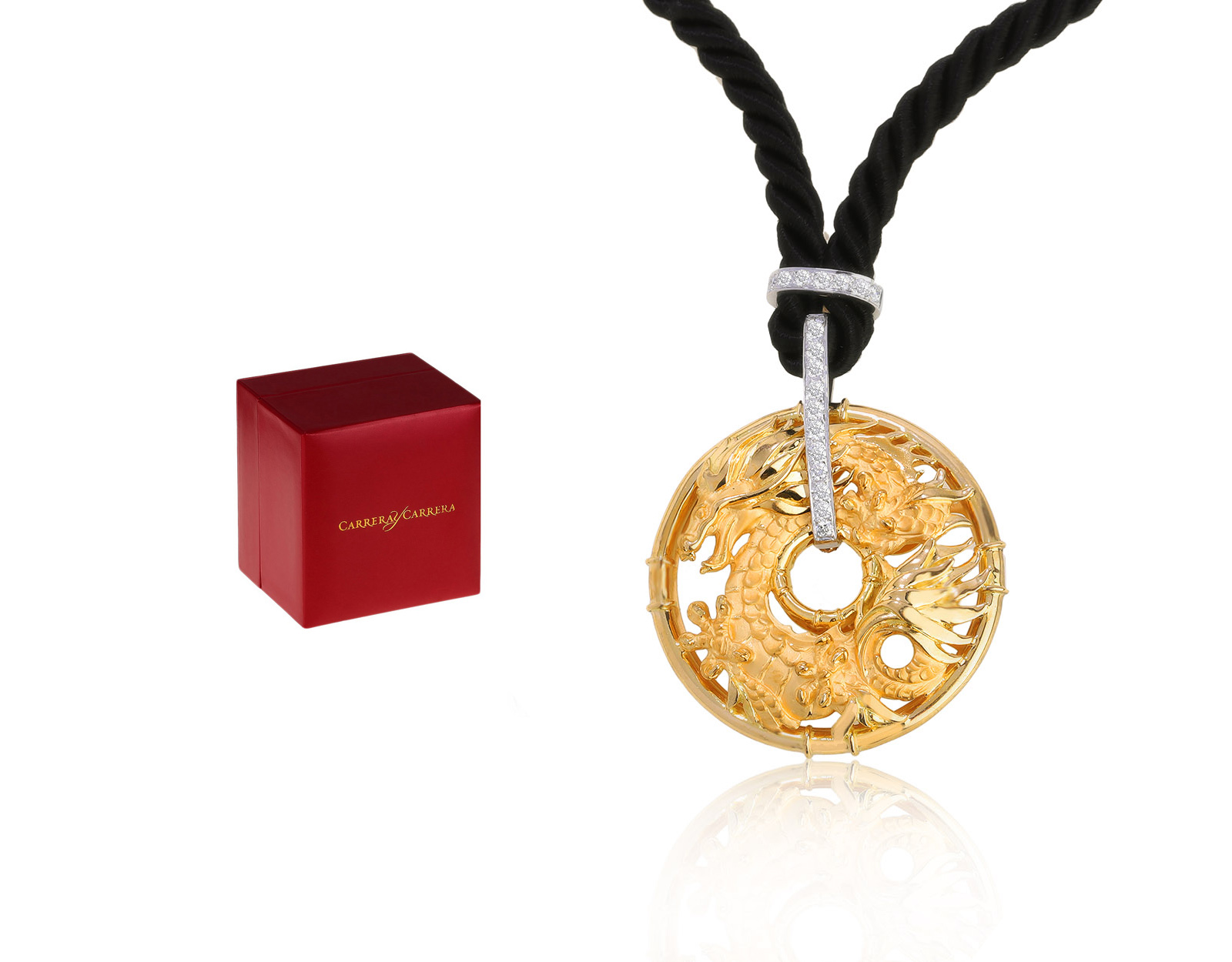 Оригинальный золотой кулон Carrera y Carrera Circulos De Fuego Shanghai Medium