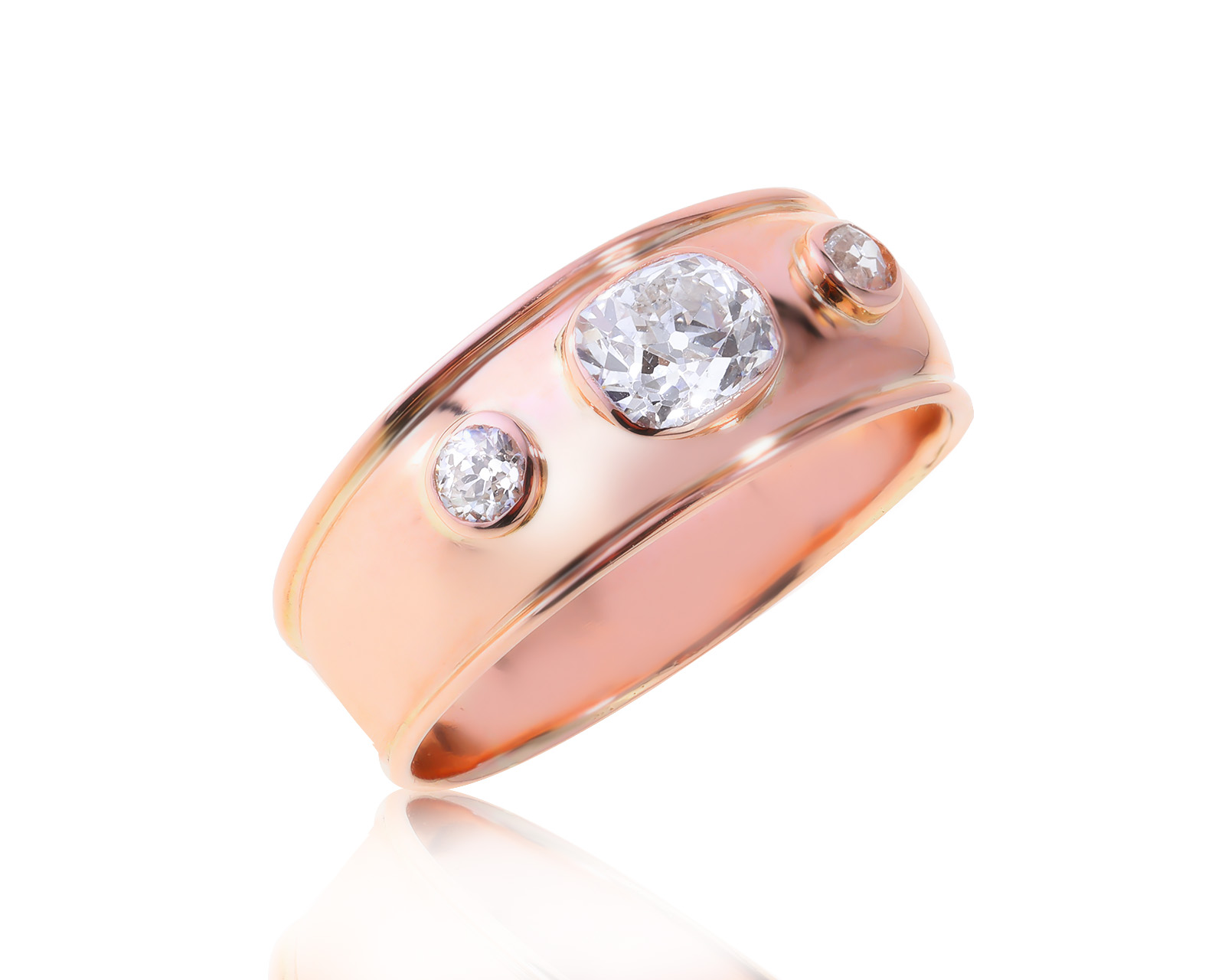 Изысканное золотое кольцо с бриллиантами 1.10ct