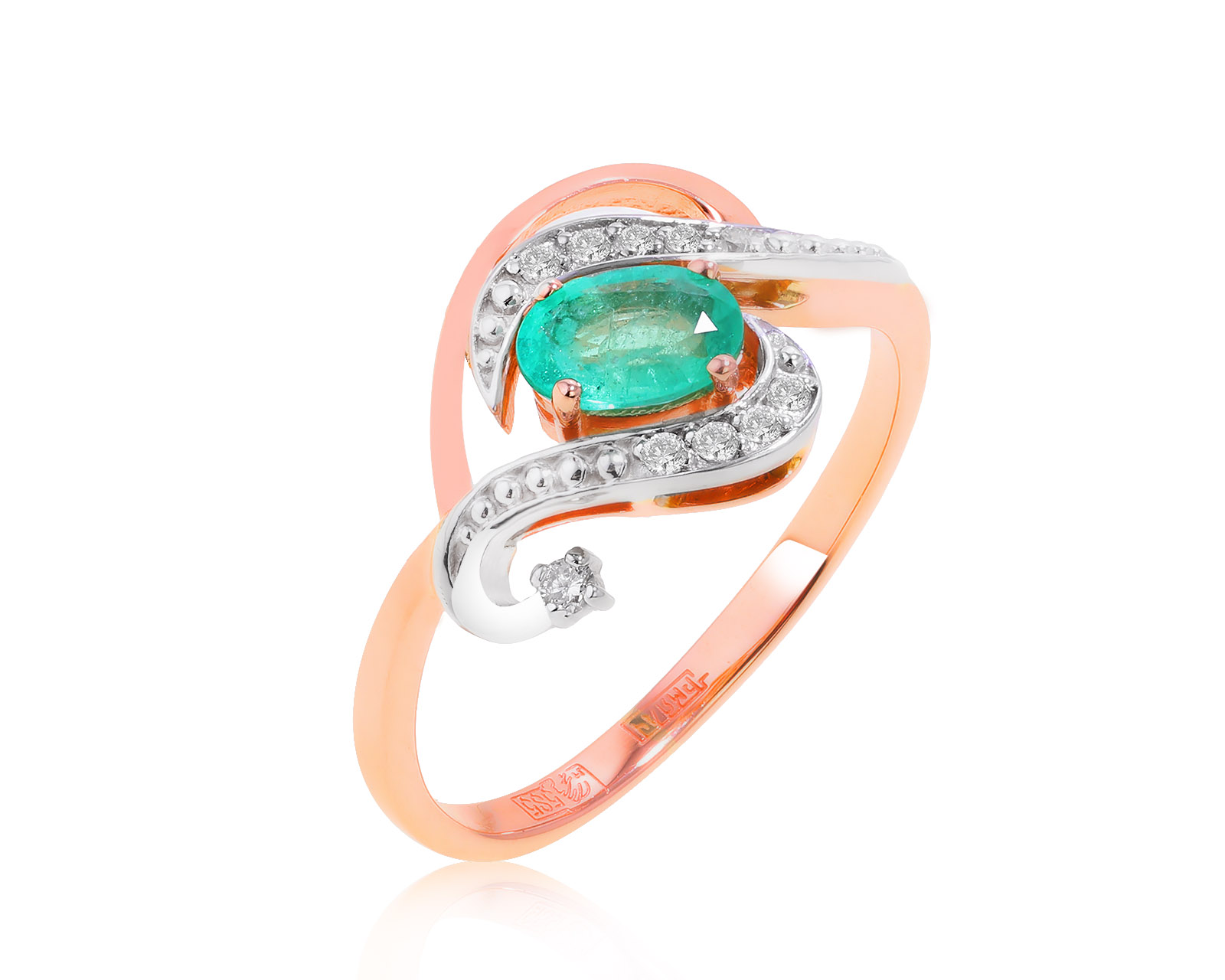 Красивое золотое кольцо с изумрудом 0.45ct 020222/5