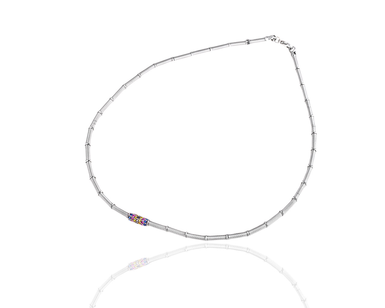 Золотое колье с бриллиантами и сапфирами 0.54ct Jarretiere