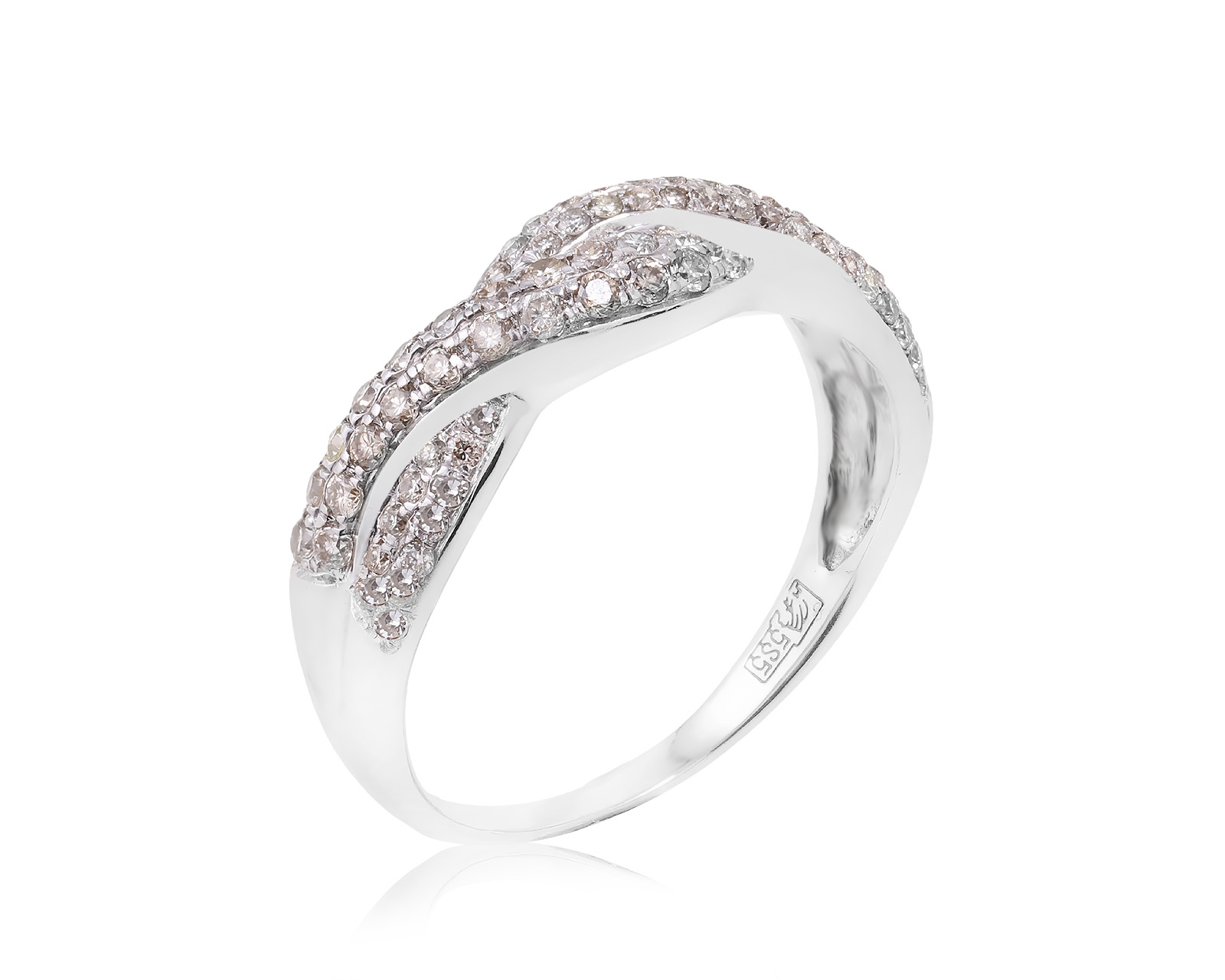 Золотое кольцо с бриллиантами 0.37ct 191223/4