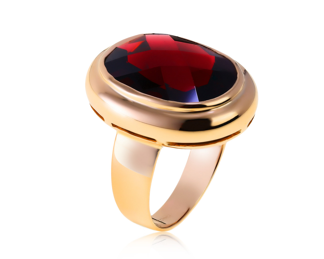 Завораживающее золотое кольцо с гранатом 10.35ct 030321/6 Завораживающее золотое кольцо с гранатом 10.35ct 030321/6
