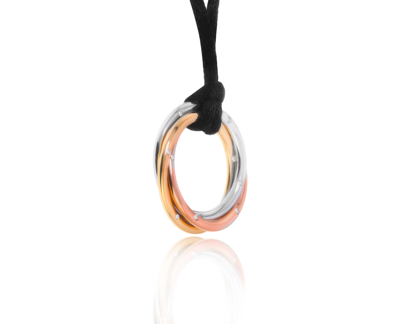 Оригинальный золотой кулон Cartier Trinity