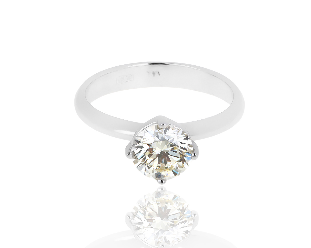 Помолвочное золотое кольцо с бриллиантом 1.10ct 120419/12 Помолвочное золотое кольцо с бриллиантом 1.10ct 120419/12