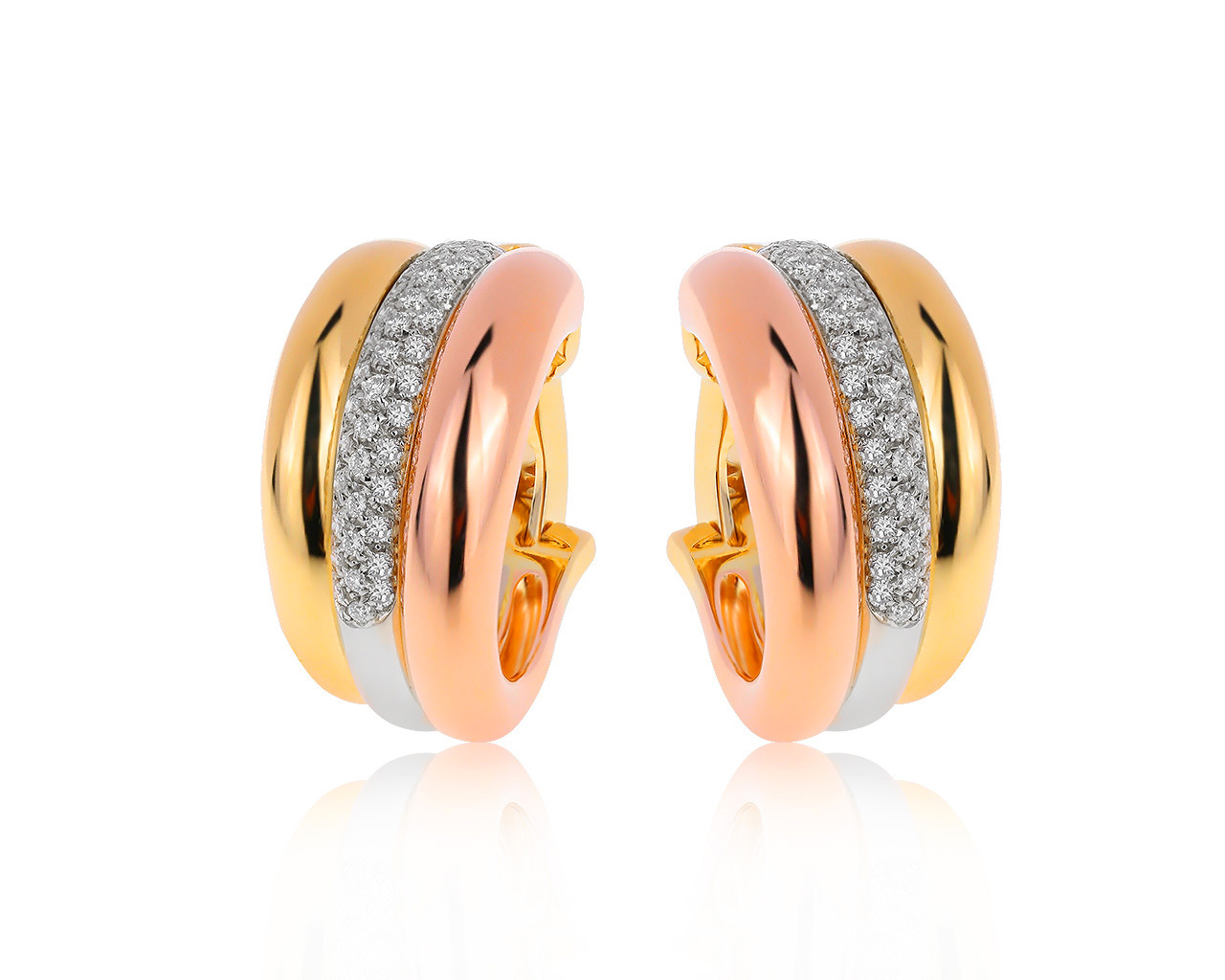Оригинальные золотые серьги с бриллиантами 0.85ct Cartier Trinity 240820/8