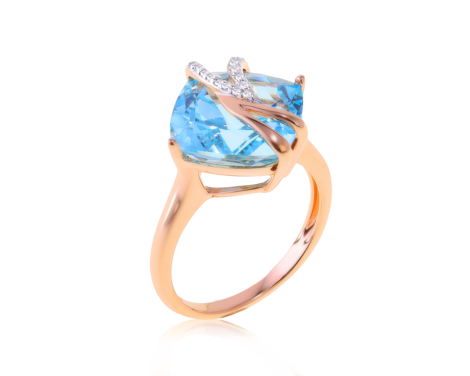 Праздничное золотое кольцо с топазом 8.30ct 301222/5