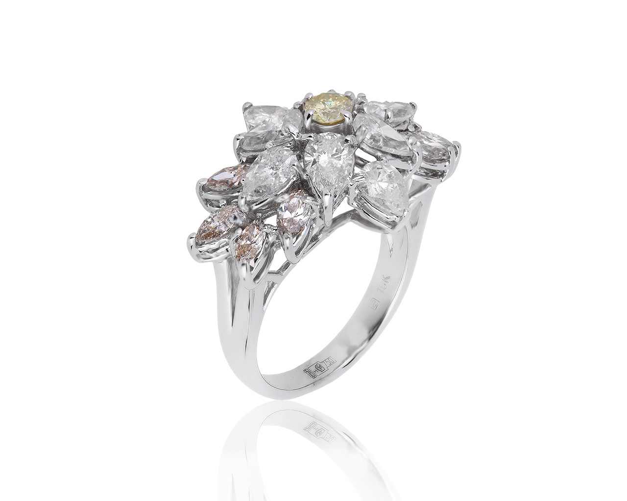 Шикарное золотое кольцо с бриллиантами 3.43ct 250919/23