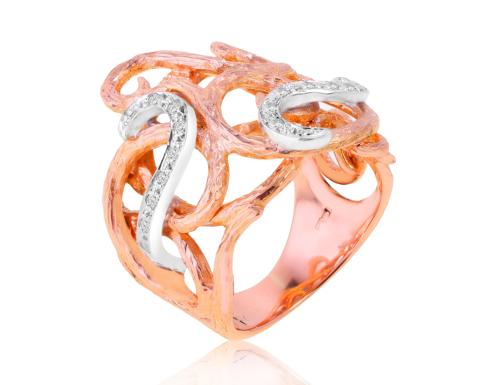 Притягательное золотое кольцо с бриллиантами 0.10ct 220721/6