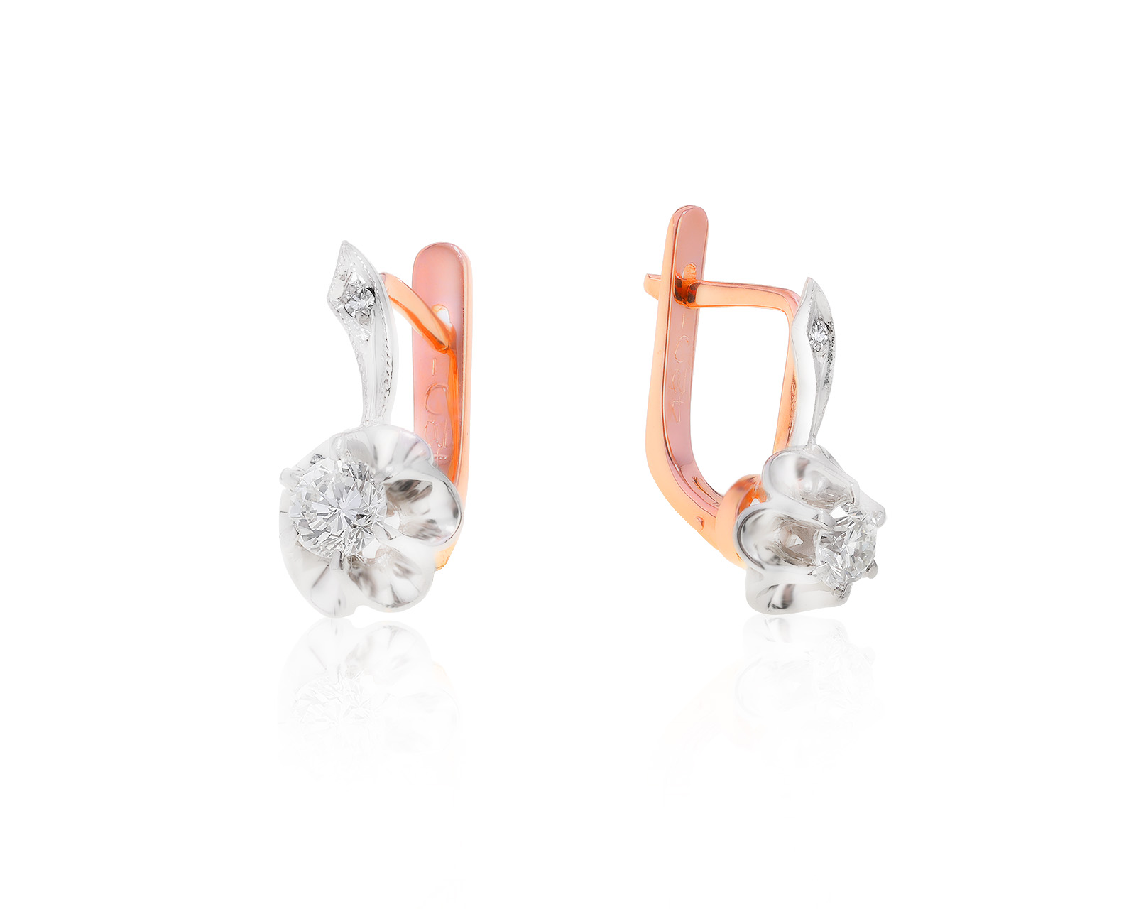 Винтажные золотые серьги с бриллиантами 0.63ct СССР 170222/2