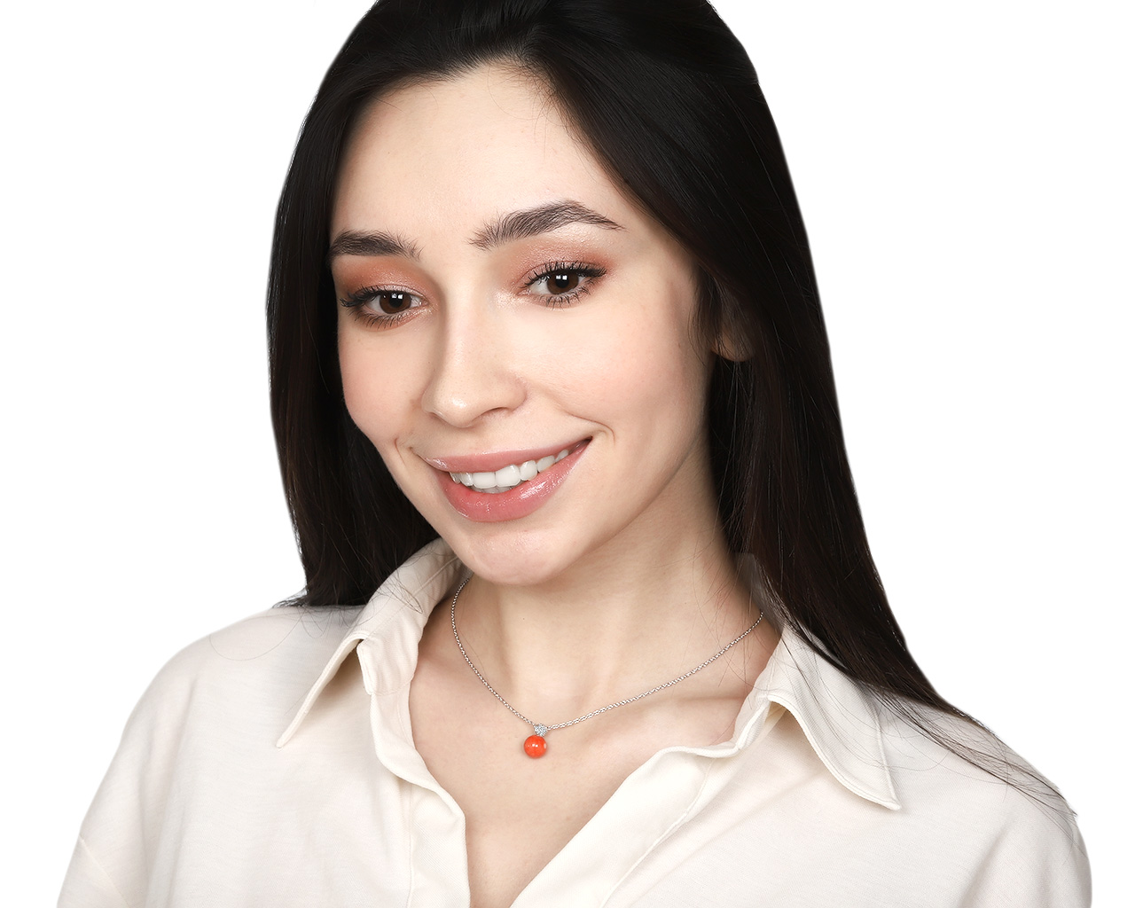 Итальянский золотой кулон с кораллом 4.71ct