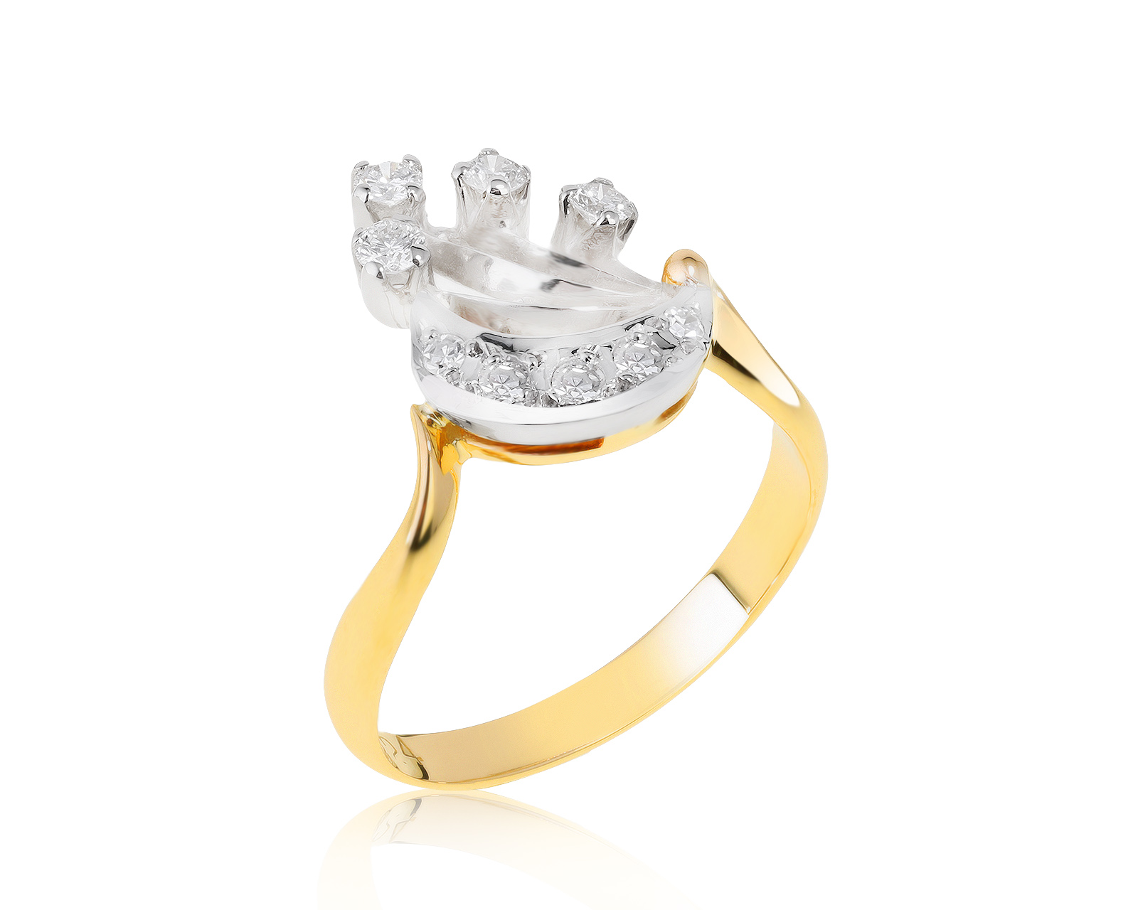 Достойное золотое кольцо с бриллиантами 0.37ct СССР