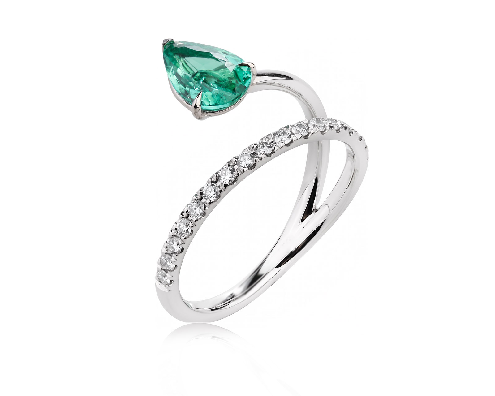 Платиновое кольцо с турмалином параиба 0.96ct Evgeny Matveev