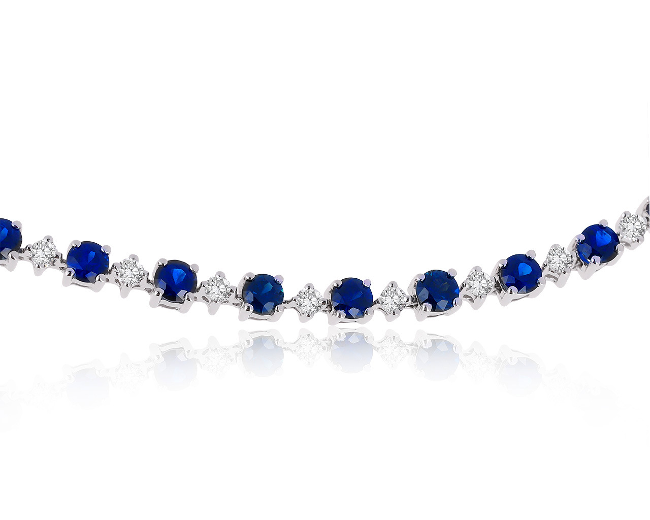 Прелестный золотой браслет с сапфирами 4.45ct