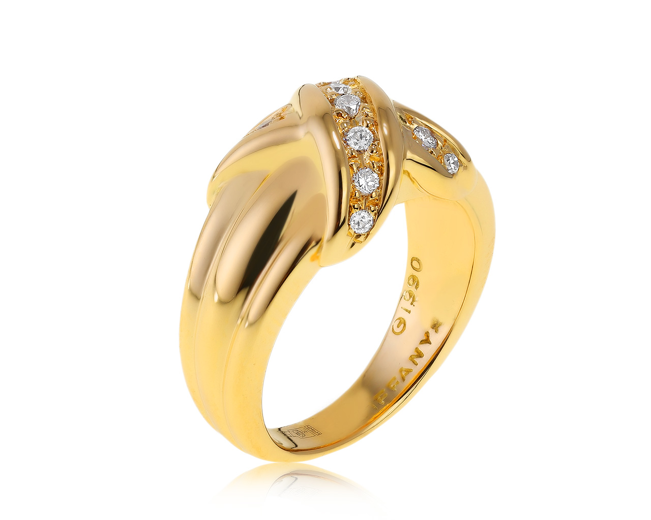 Оригинальное золотое кольцо с бриллиантами 0.20ct Tiffany&Co Signature 050321/31
