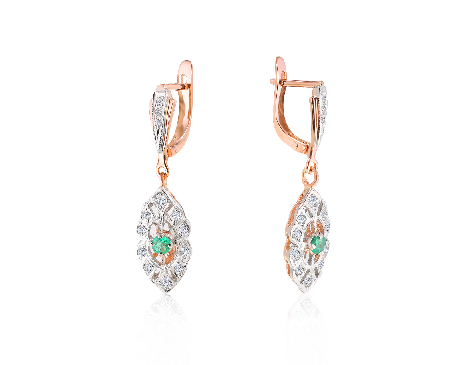 Изысканные золотые серьги с бриллиантами 0.40ct 020622/2