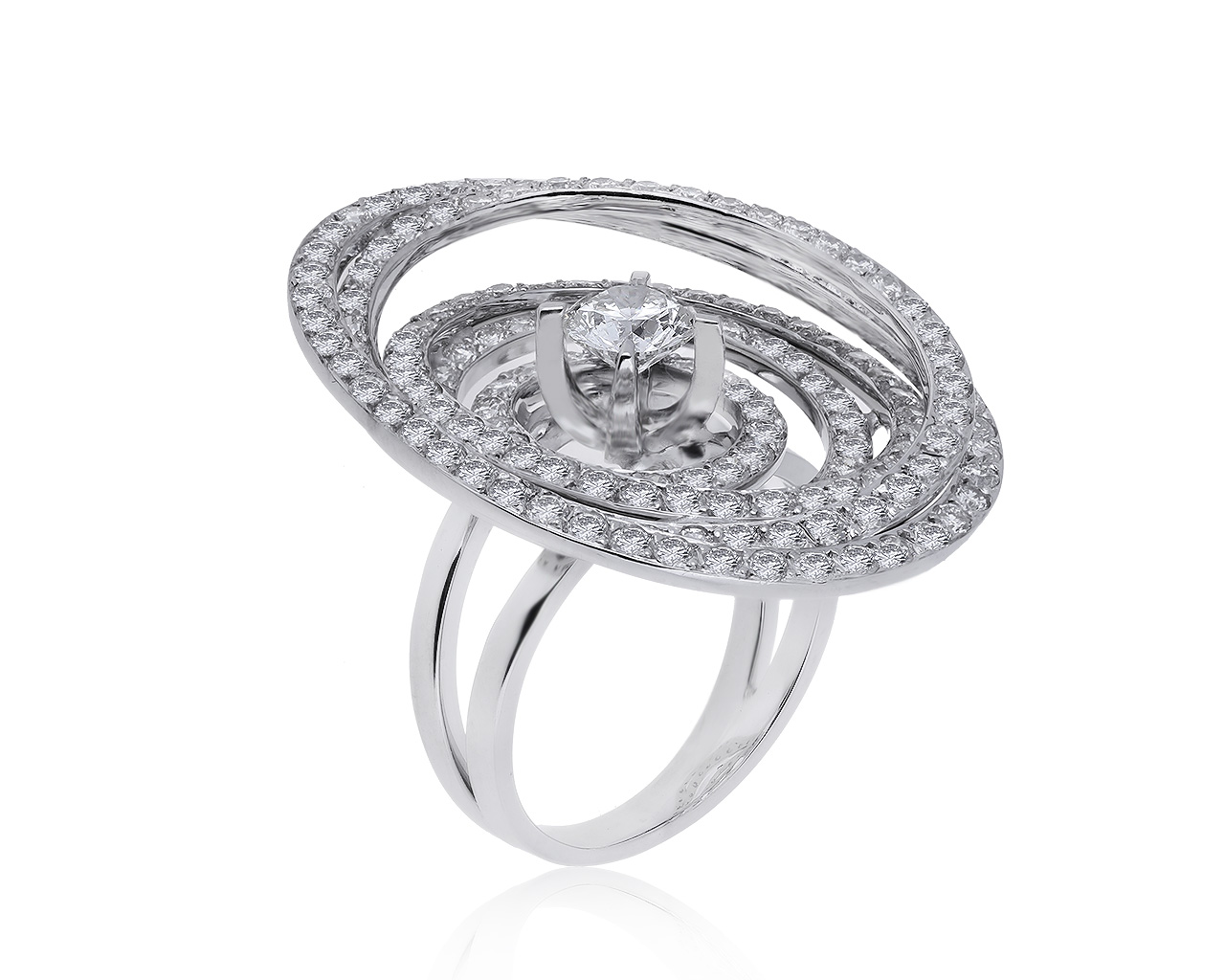 Модное золотое кольцо с бриллиантами 4.20ct 110320/1