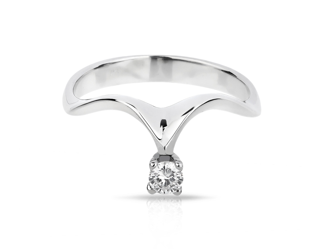 Стильное золотое кольцо с бриллиантом 0.14ct 160218/10