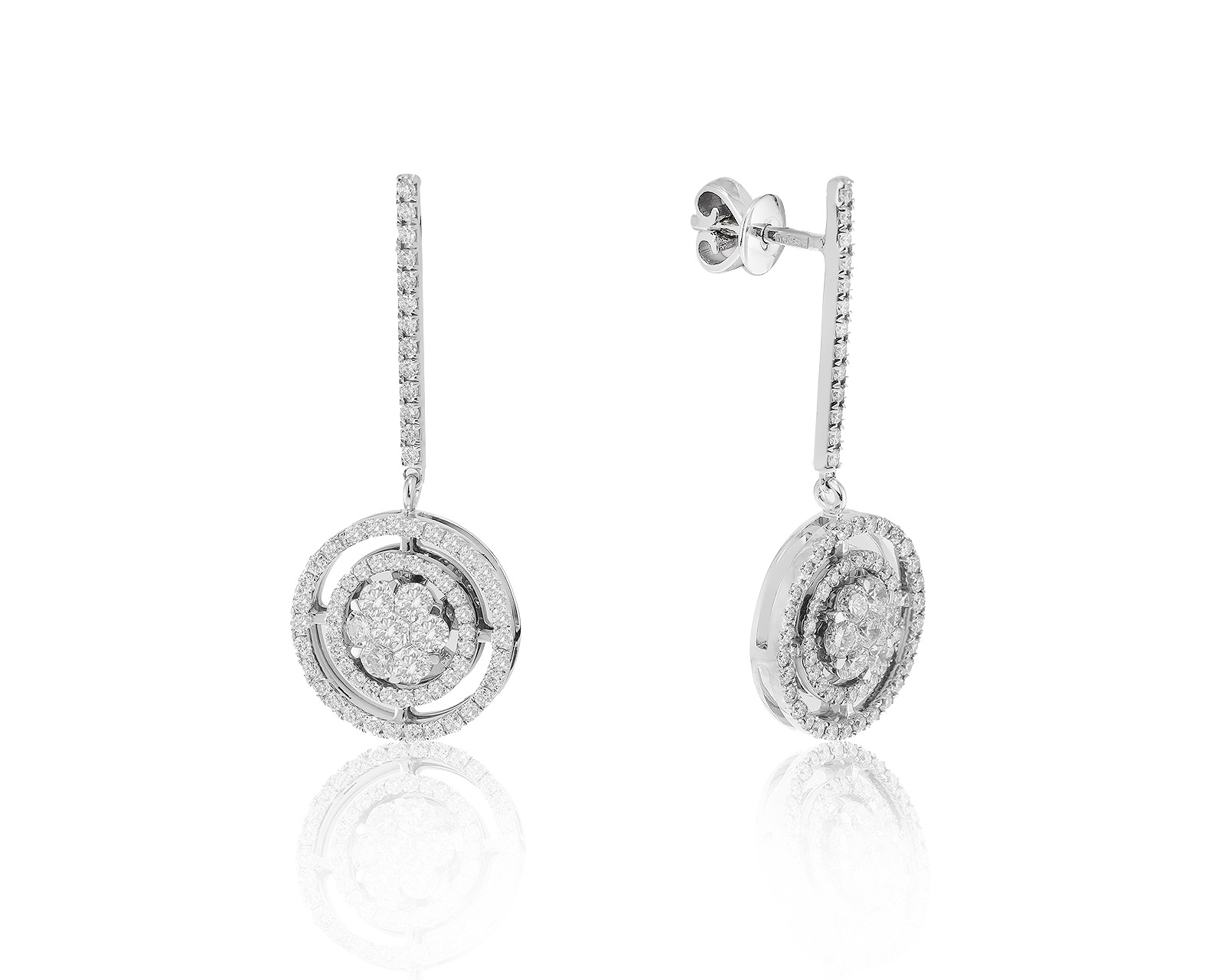 Оригинальные золотые серьги с бриллиантами 1.43ct Geraldo 050423/1