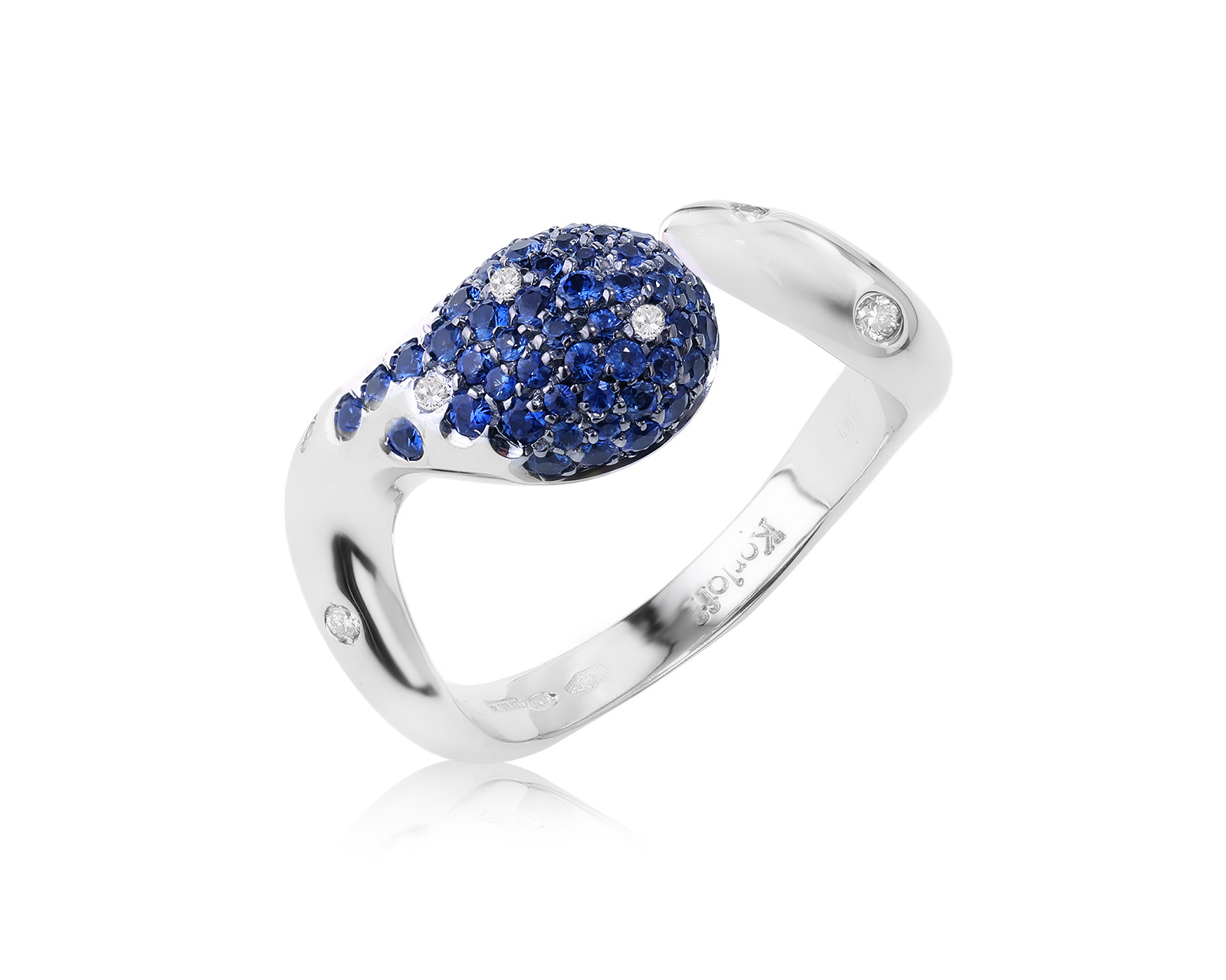 Оригинальное золотое кольцо с сапфирами 1.16ct Korloff 011023/5