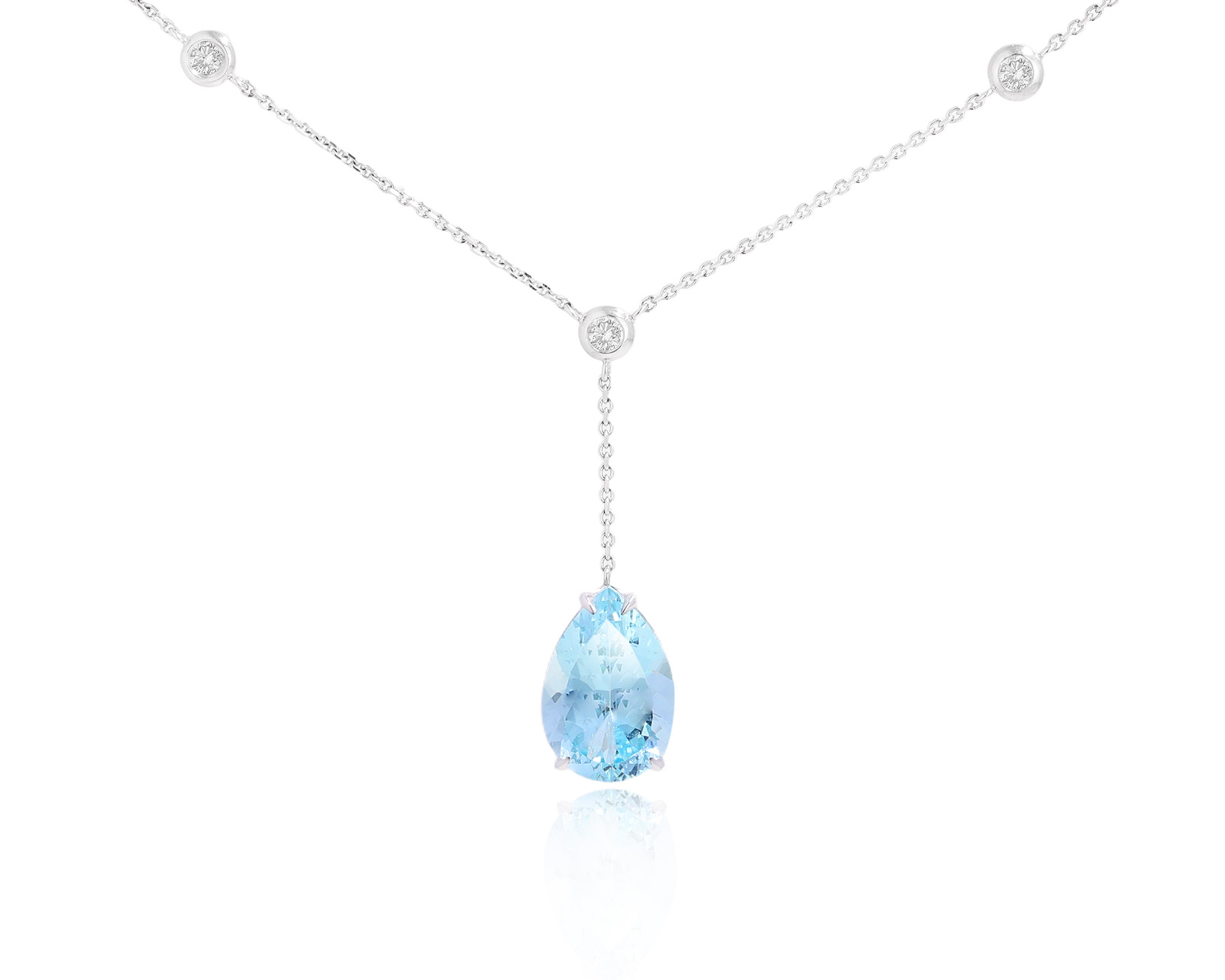 Оригинальное золотое колье с аквамарином 3.14ct Constantin Artmayer 091225/КМ271