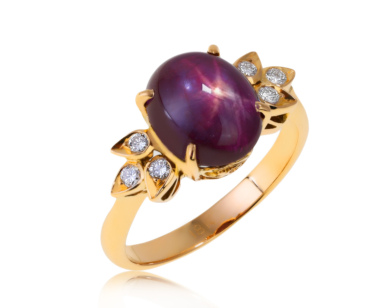 Прелестное золотое кольцо с рубином 6.67ct