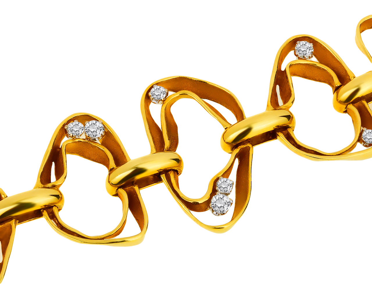 Оригинальный золотой браслет с бриллиантами 0.35ct Annamaria Cammilli Dune