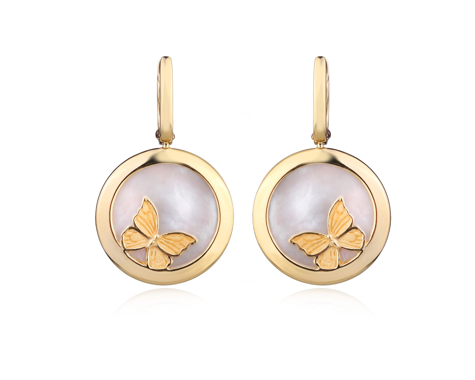 Оригинальные золотые серьги с перламутром 1.34ct Carrera y Carrera Baile De Mariposas 080626/21