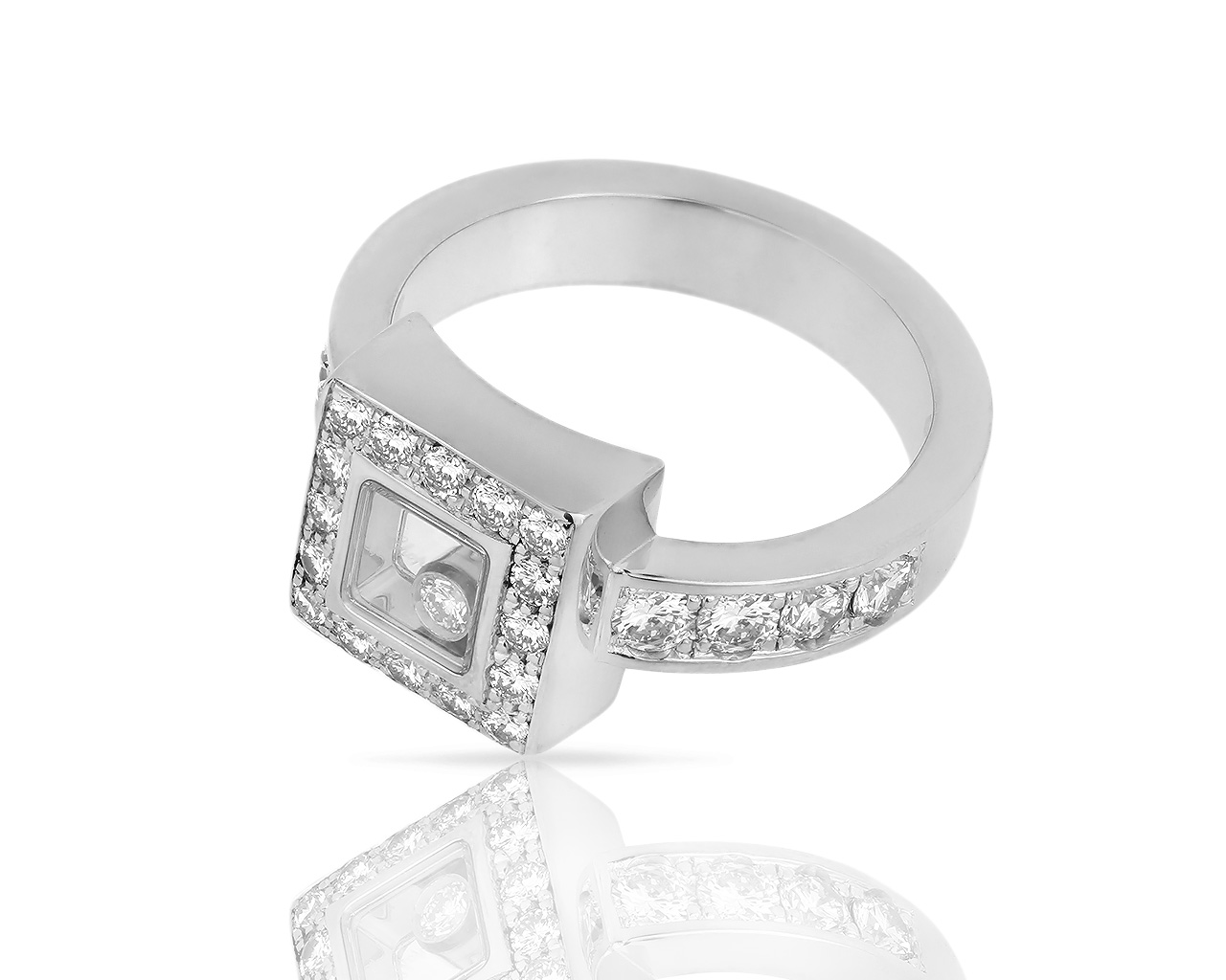 Модное золотое кольцо с бриллиантами 0.86ct Chopard