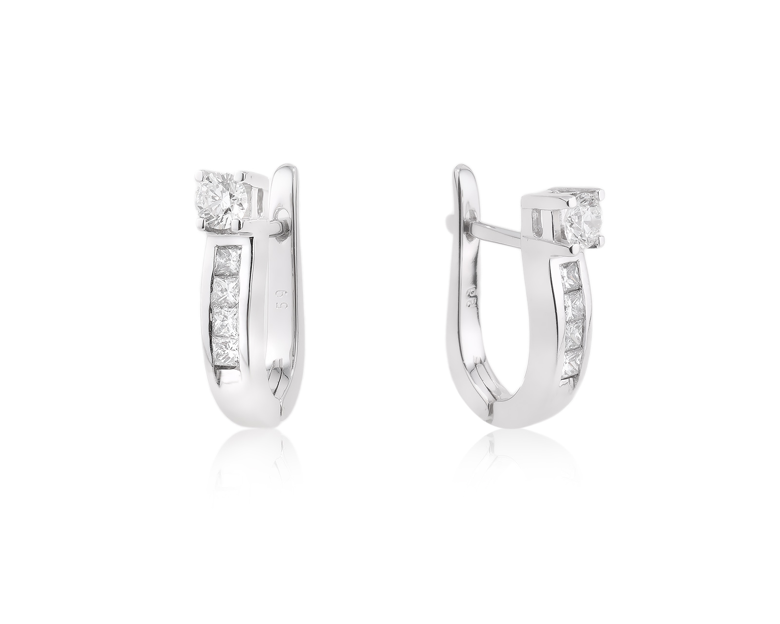 Золотые серьги с бриллиантами 0.82ct 201123/2