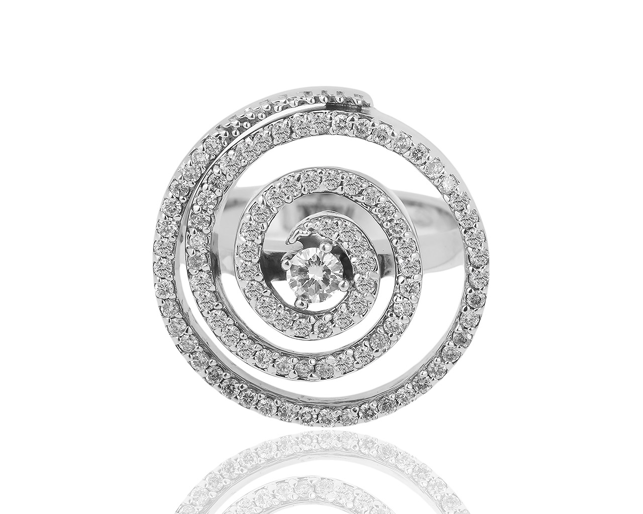 Необычное золотое кольцо с бриллиантами 0.51ct