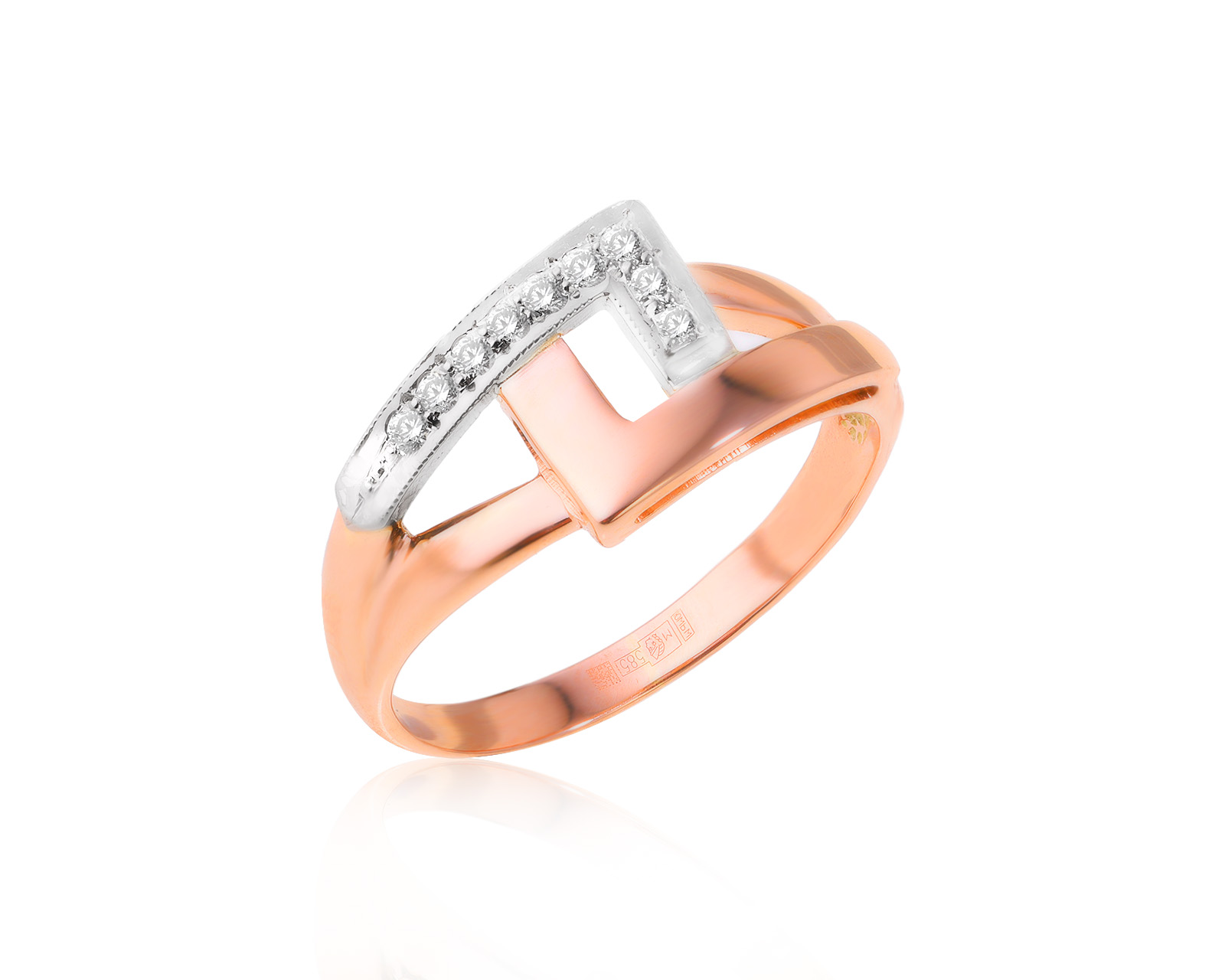 Золотое кольцо с бриллиантами 0.12ct 280624/9