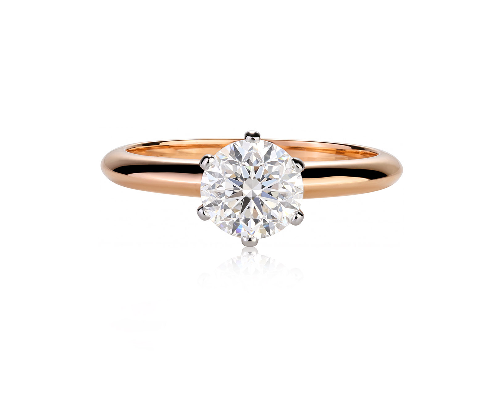 Золотое кольцо с бриллиантом 1.00ct
