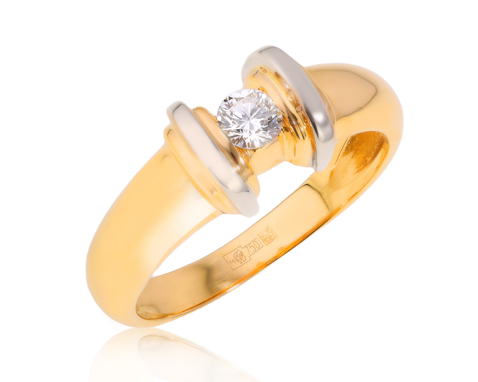 Золотое кольцо с бриллиантом 0.17ct 030325/1