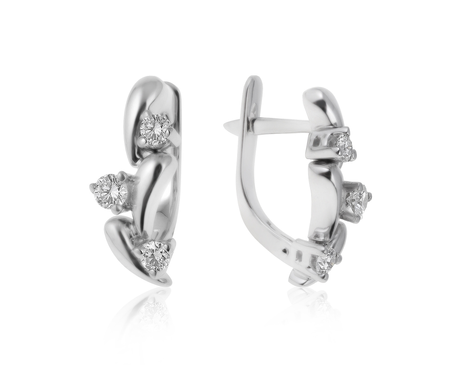 Изящные золотые серьги с бриллиантами 0.44ct 150421/5