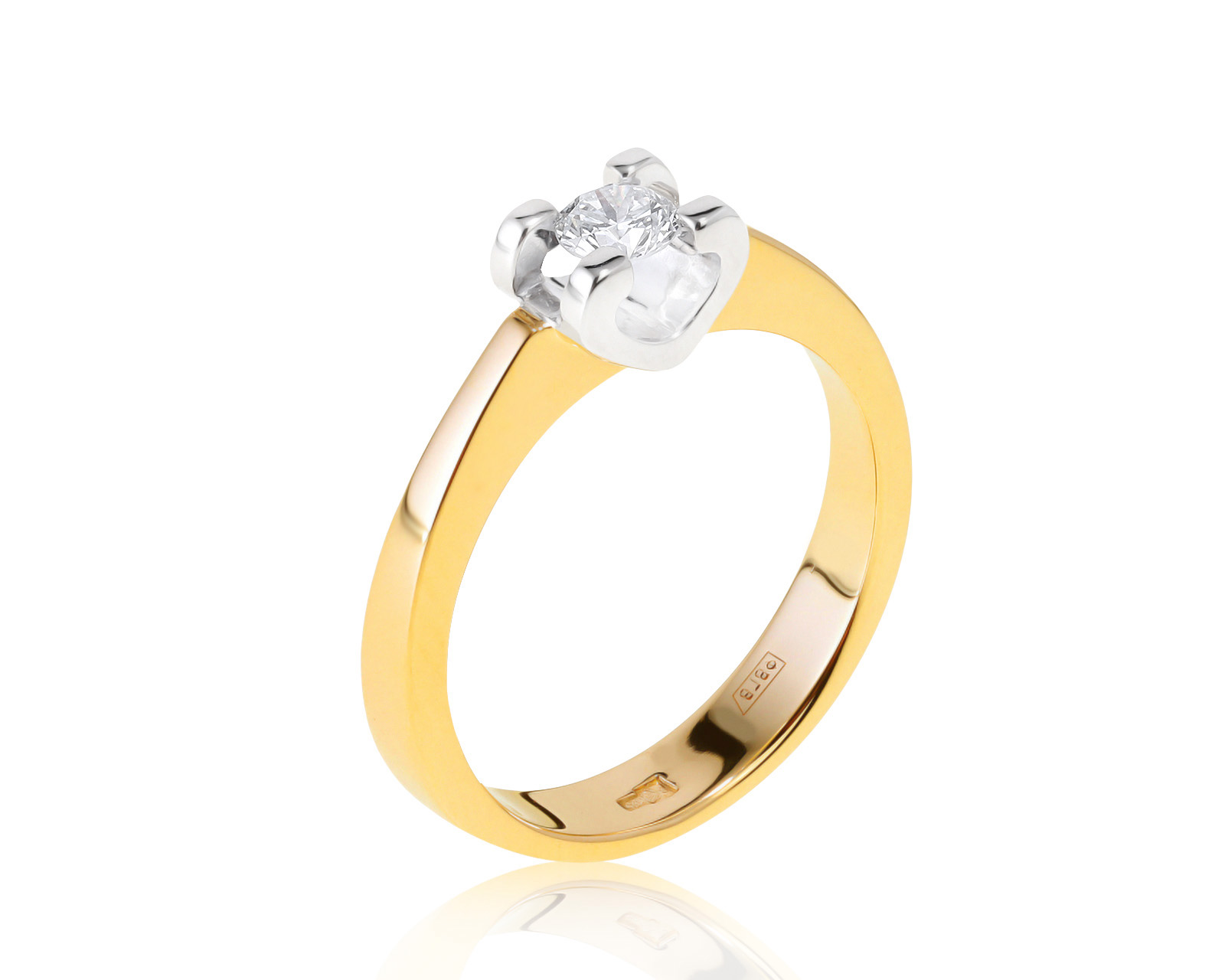 Престижное золотое кольцо с бриллиантом 0.18ct 270921/10