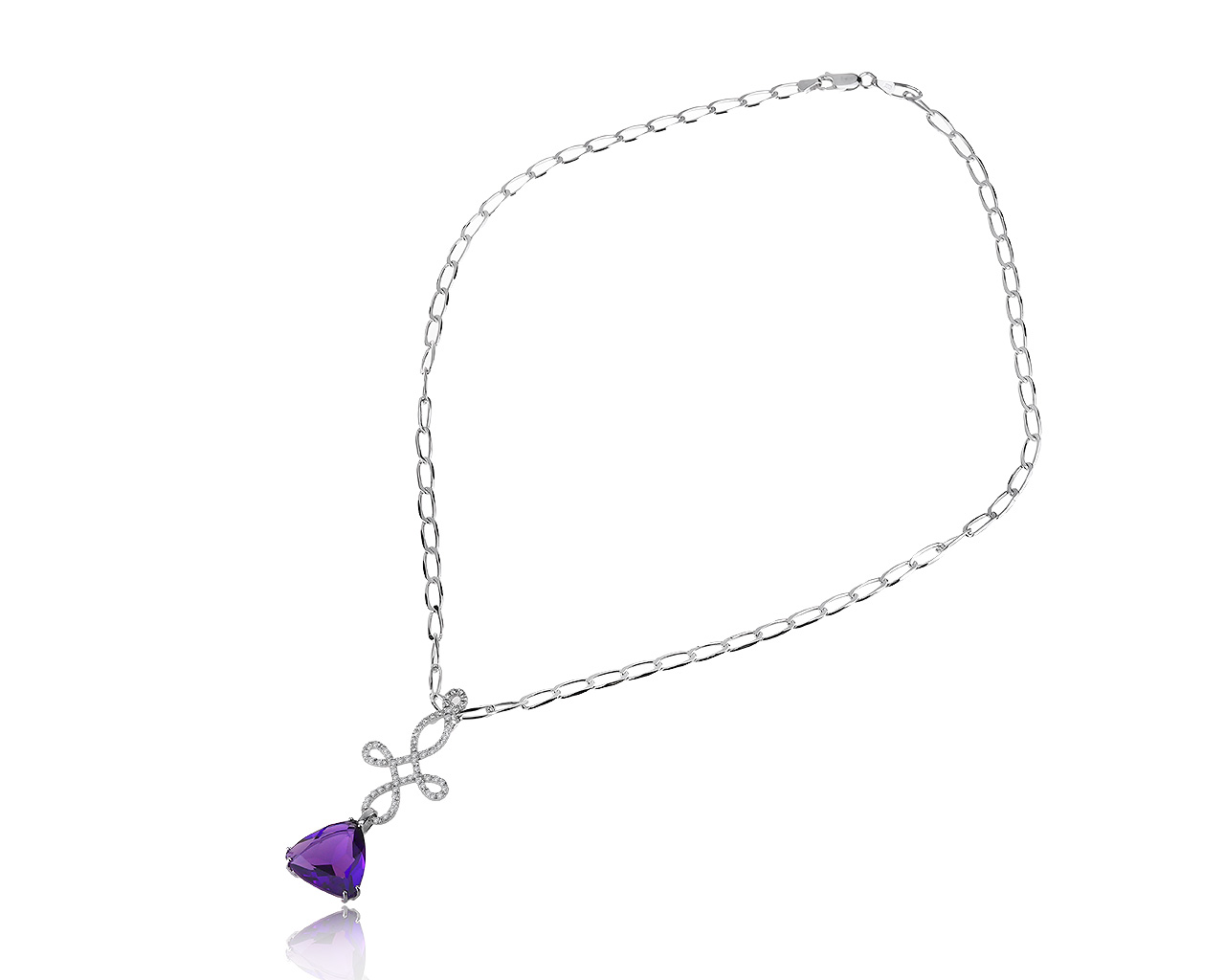 Итальянский золотой кулон с аметистом 10.89ct