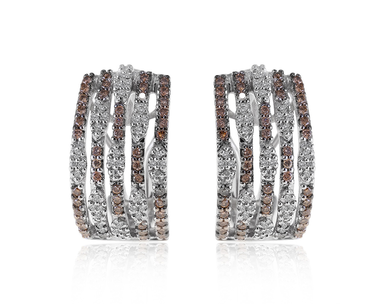 Прекрасные золотые серьги с бриллиантами 0.88ct 311020/3