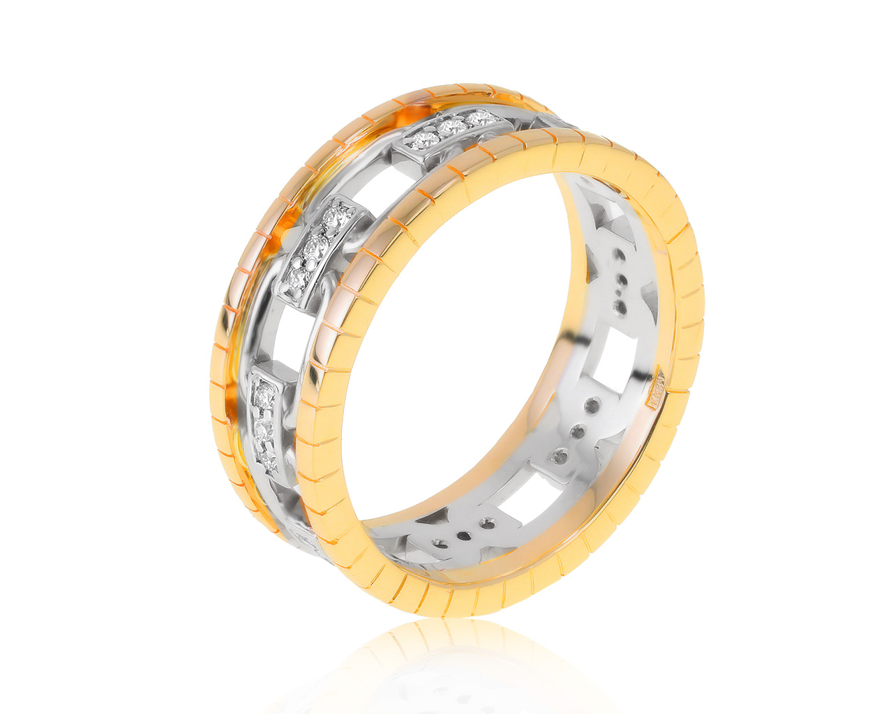 Солидное золотое кольцо с бриллиантами 0.28ct 130421/11