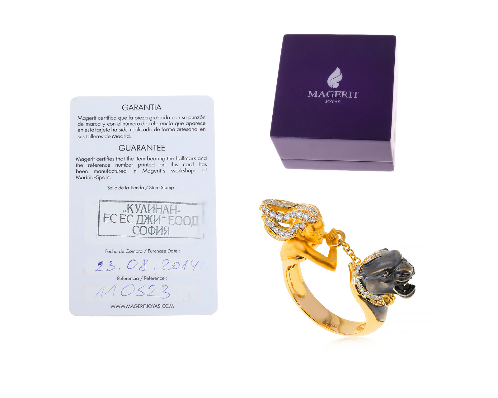 Оригинальное золотое кольцо с бриллиантами 0.56ct Magerit Instinto