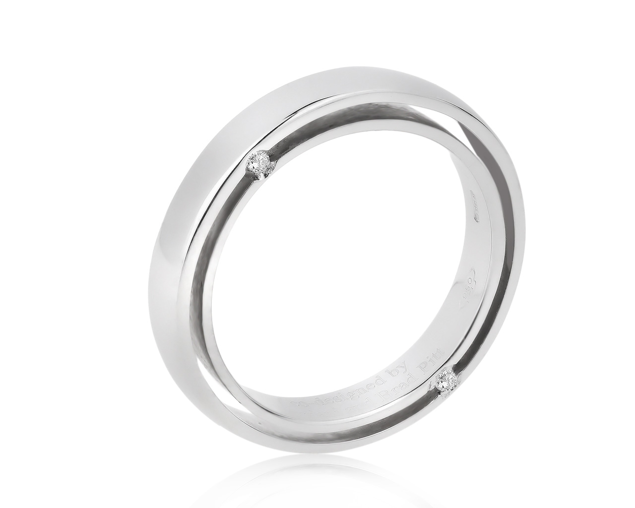 Оригинальное платиновое кольцо с бриллиантами 0.03ct Damiani D.Side 141120/1